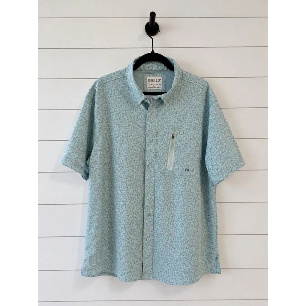 Large Gillz Performance Fishing Shirt Shark Print